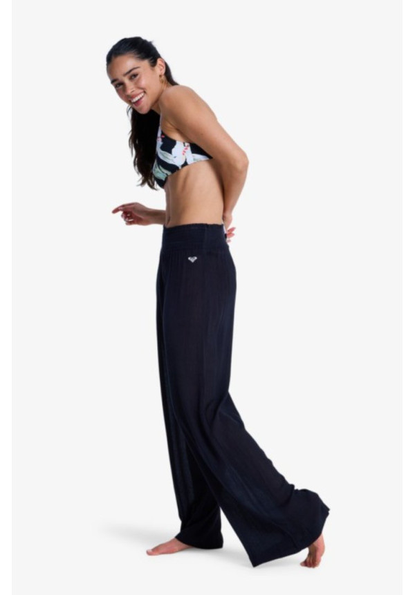 Along The Sunset Pantalón Playero Negro Mujer