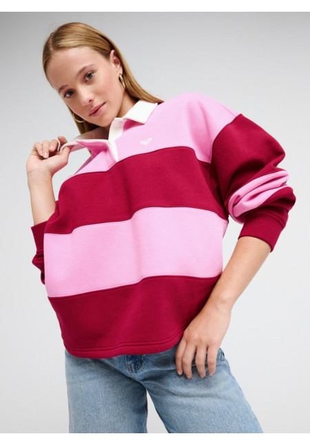 Cross Your Mind Sudadera con cuello tipo camisa Rosa mujer
