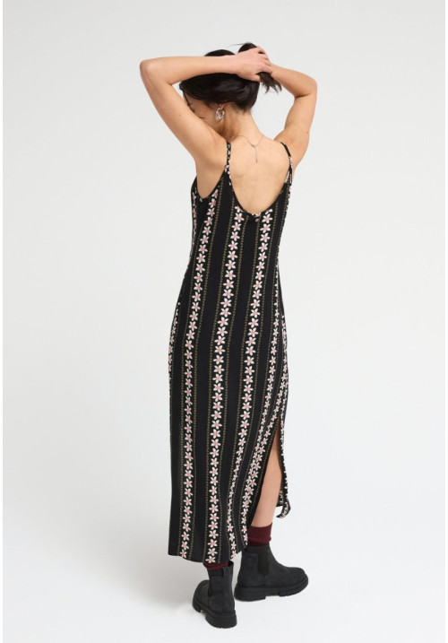 Sunhaze Spell Midi Vestido ajustado Negro Mujer