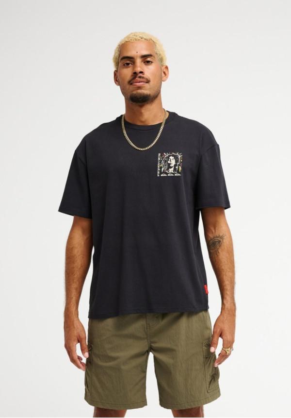 Bob Marley Warhead Camiseta de manga corta Negro Hombre