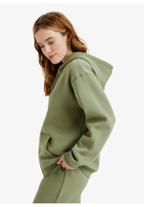 Surf Stoked Zipped Brushed Sudadera con capucha y cremallera Verde mujer