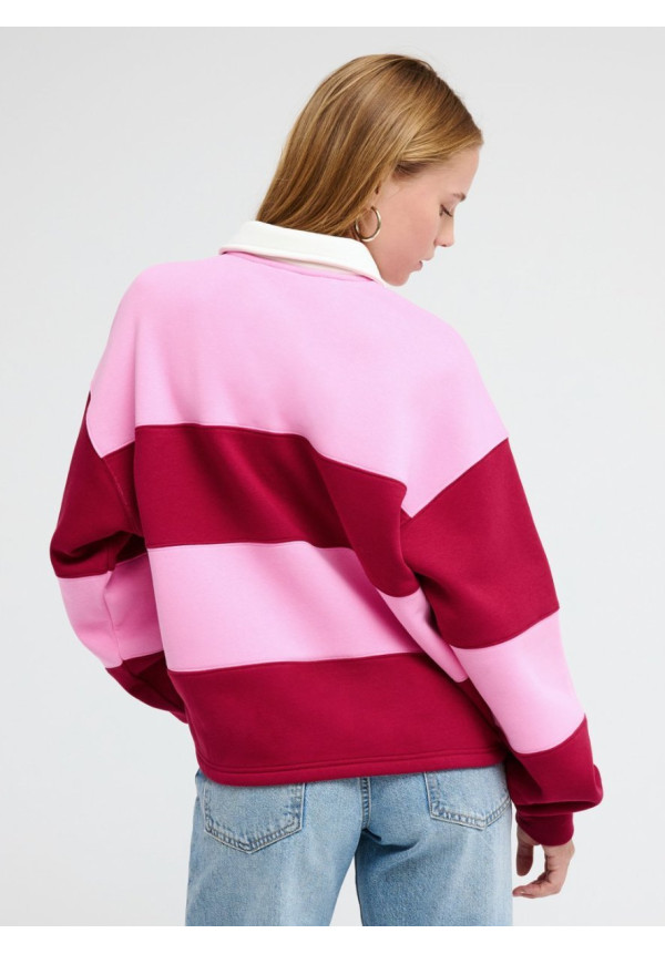 Cross Your Mind Sudadera con cuello tipo camisa Rosa mujer