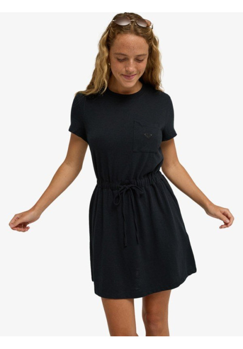 Sunny Expedition Solid Vestido Camiseta anudado Negro Mujer