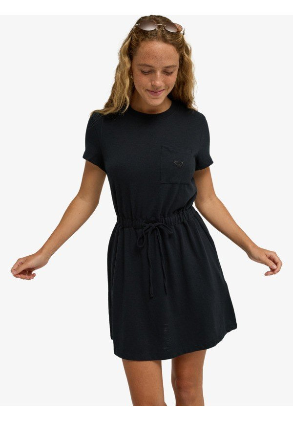 Sunny Expedition Solid Vestido Camiseta anudado Negro Mujer