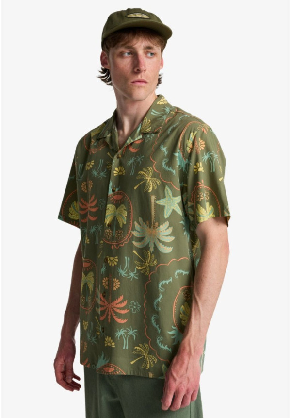 Vacay Camisa de Manga Corta Verde Hombre