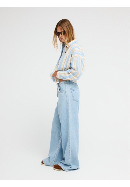 Beach Flirt Vaquero ancho en denim Azul Mujer