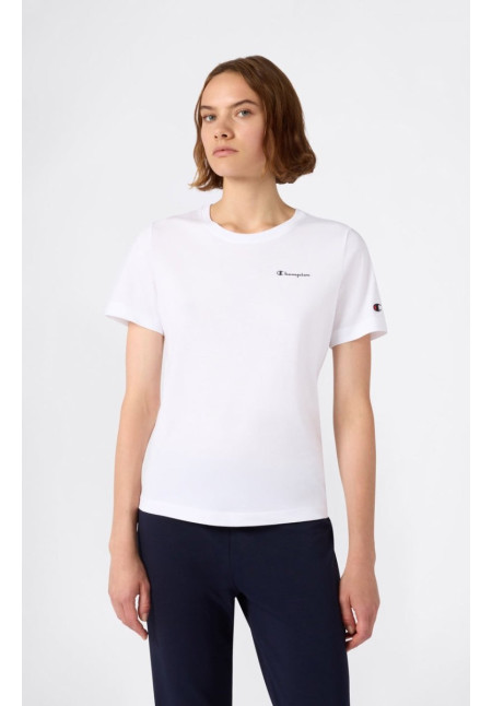 CAMISETA MUJER PEQUEÑO LOGO SCRIPT ICONS BLANCO