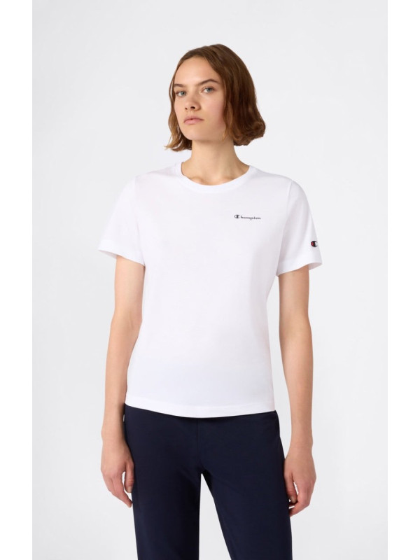 CAMISETA MUJER PEQUEÑO LOGO SCRIPT ICONS BLANCO