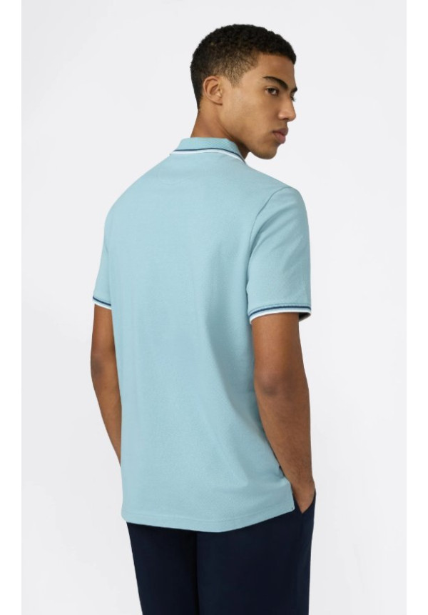 Polo de piqué de algodón para hombre Pastel Blue