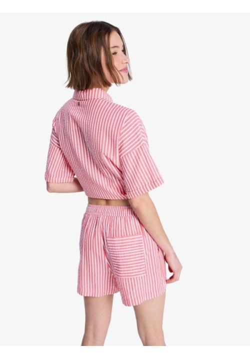 Lekeitio Break High Stripe Short de playa Rojo Mujer