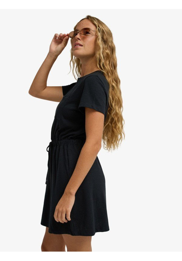 Sunny Expedition Solid Vestido Camiseta anudado Negro Mujer