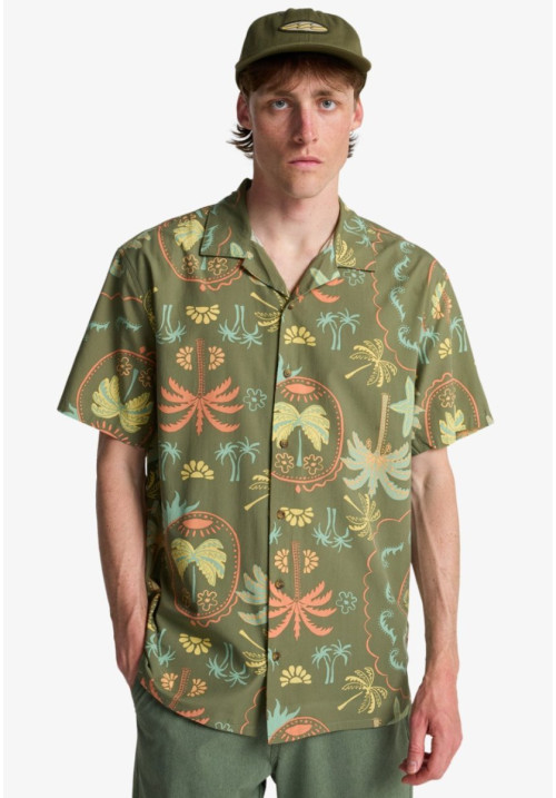 Vacay Camisa de Manga Corta Verde Hombre