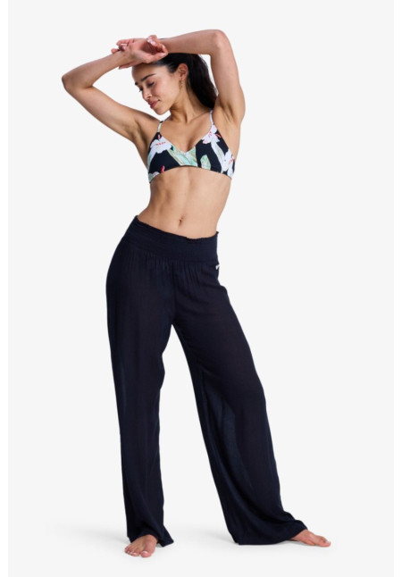 Along The Sunset Pantalón Playero Negro Mujer