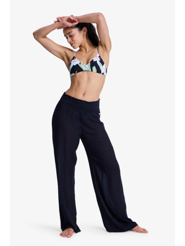 Along The Sunset Pantalón Playero Negro Mujer