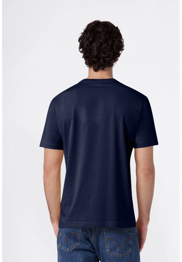CAMISETA HOMBRE CON PEQUEÑO LOGO BORDADO ICONS AZUL OSCURO