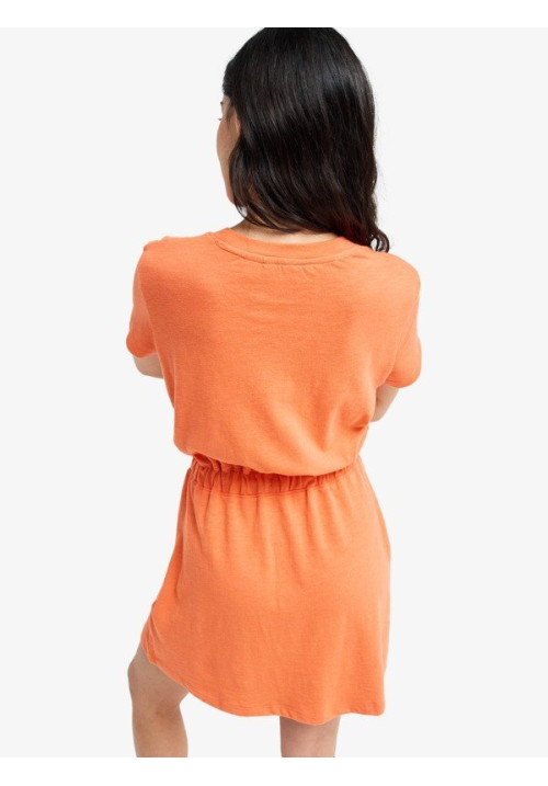 Sunny Expedition Solid Vestido Camiseta anudado Naranja Mujer
