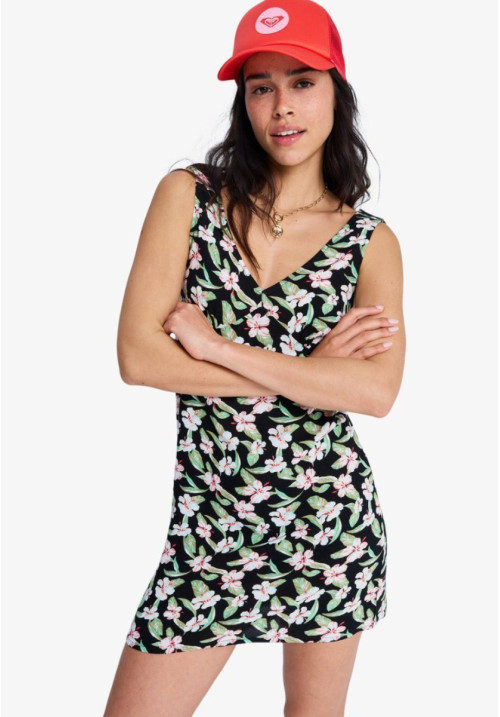 Free Spirits Mini Vestido con cuello en V Negro Mujer