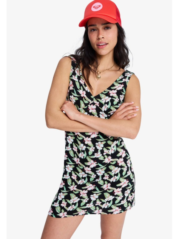 Free Spirits Mini Vestido con cuello en V Negro Mujer