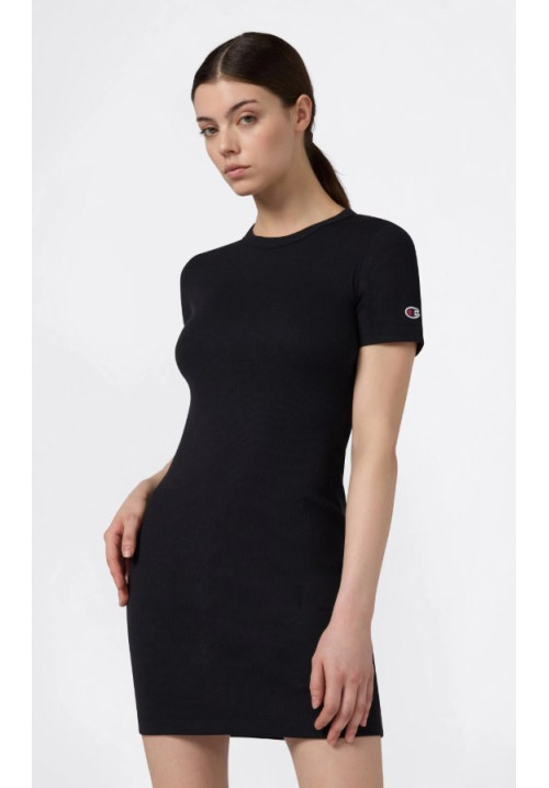 Vestido de canalé stretch para mujer Icons Negro