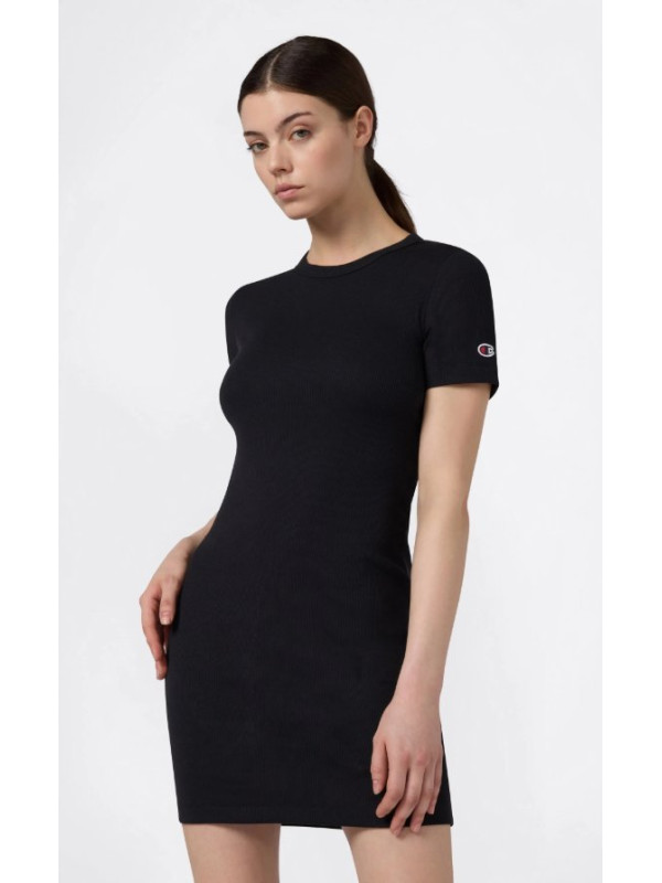 Vestido de canalé stretch para mujer Icons Negro