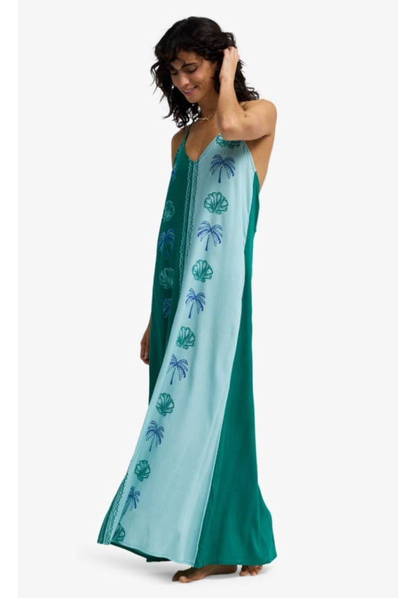 Gypsy Colorblock - Vestido con cuello en V para mujer