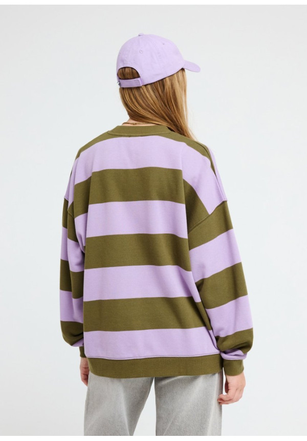 Strictly Stripes Sudadera extragrande Verde Mujer