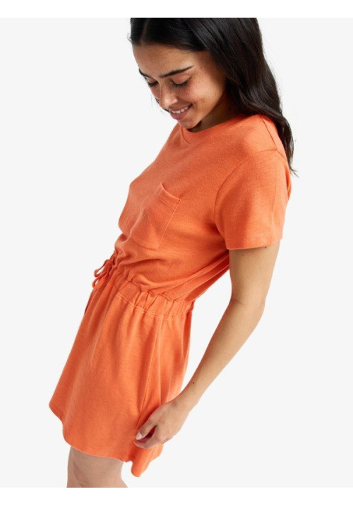 Sunny Expedition Solid Vestido Camiseta anudado Naranja Mujer