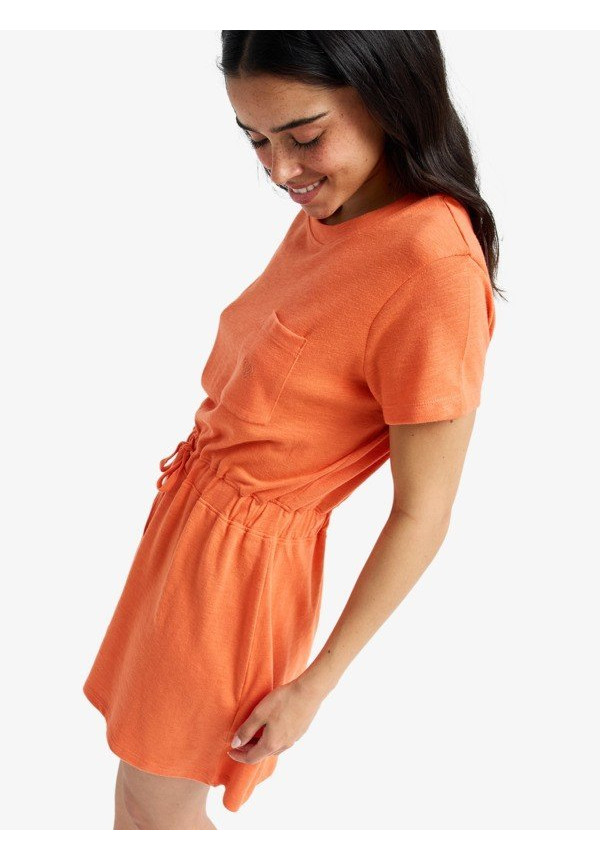Sunny Expedition Solid Vestido Camiseta anudado Naranja Mujer