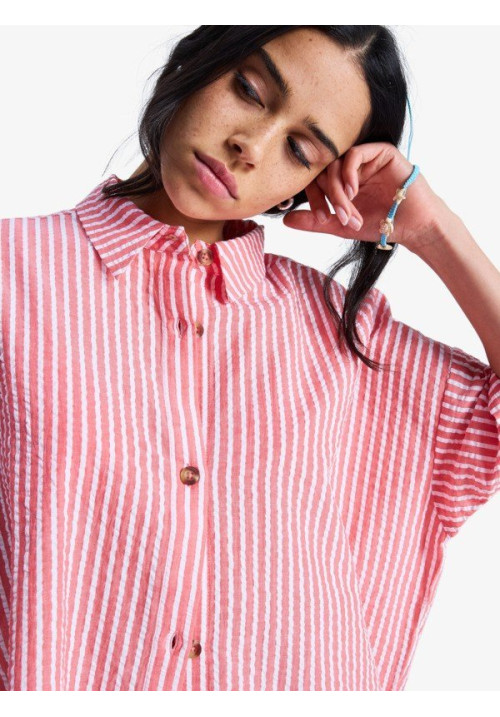 Beachy Nostalgia Camisa de Manga Corta Rojo Mujer