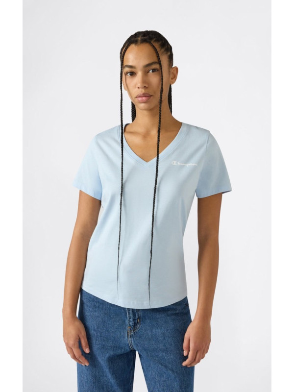 CAMISETA CON CUELLO EN V PARA MUJER ICONS AZUL CLARO