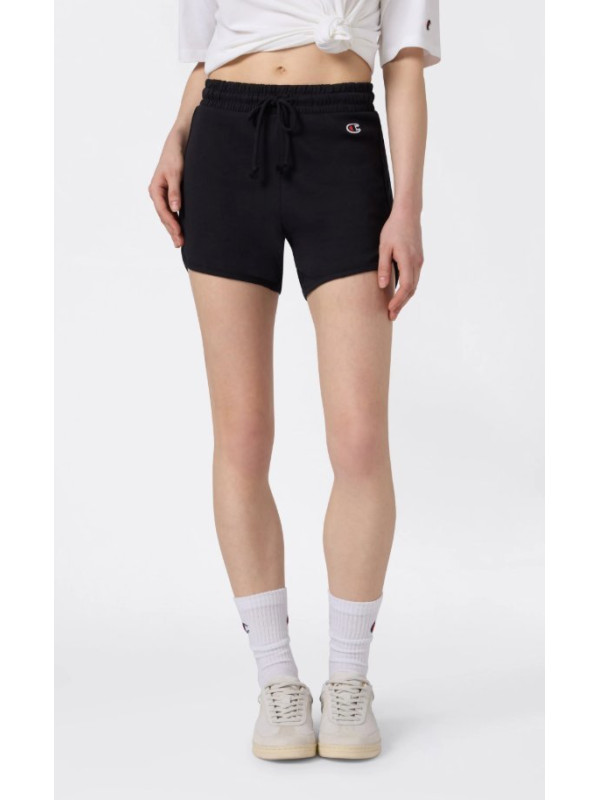 Pantalones Cortos de Algodón Acanalado para Mujer Icons Negro