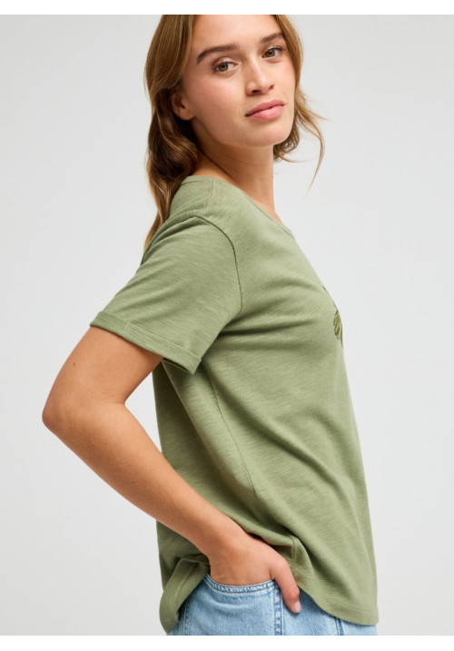 Oceanwave Regular Slub Camiseta de manga corta Verde Mujer