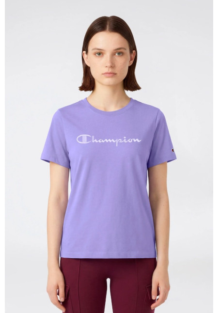 CAMISETA MUJER CON LOGO SCRIPT ICONS LILA  