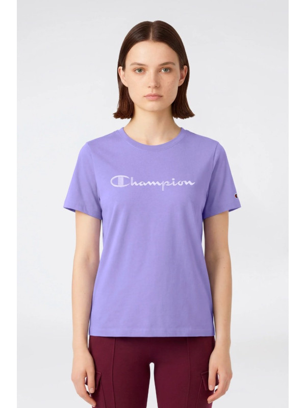 CAMISETA MUJER CON LOGO SCRIPT ICONS LILA  