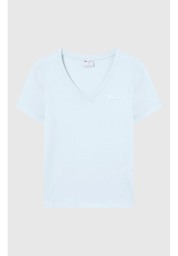 CAMISETA CON CUELLO EN V PARA MUJER ICONS AZUL CLARO