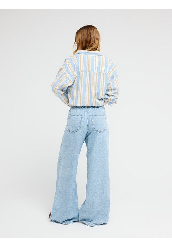 Beach Flirt Vaquero ancho en denim Azul Mujer