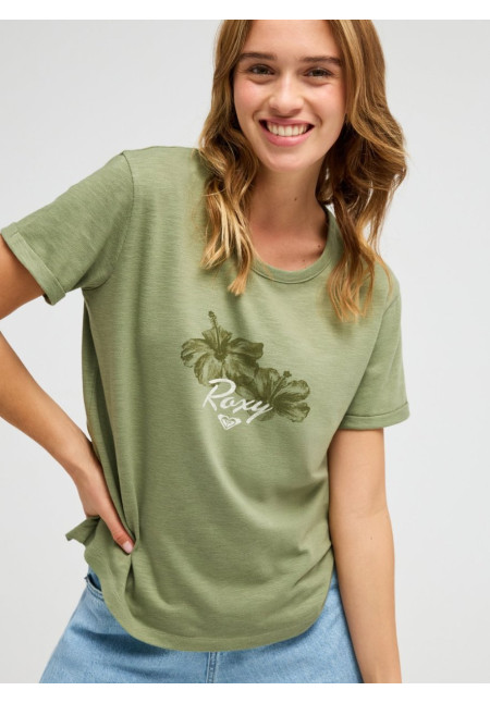 Oceanwave Regular Slub Camiseta de manga corta Verde Mujer
