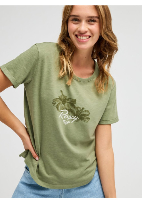 Oceanwave Regular Slub Camiseta de manga corta Verde Mujer