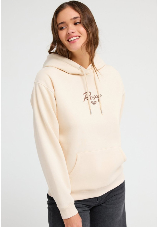 Surf Stoked Brushed Sudadera con capucha de corte relajado Beige Mujer