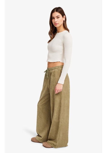 Lekeitio Knit Pantalón amplio de pana Verde mujer