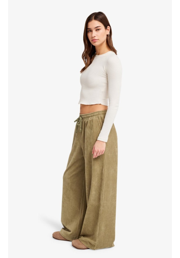 Lekeitio Knit Pantalón amplio de pana Verde mujer