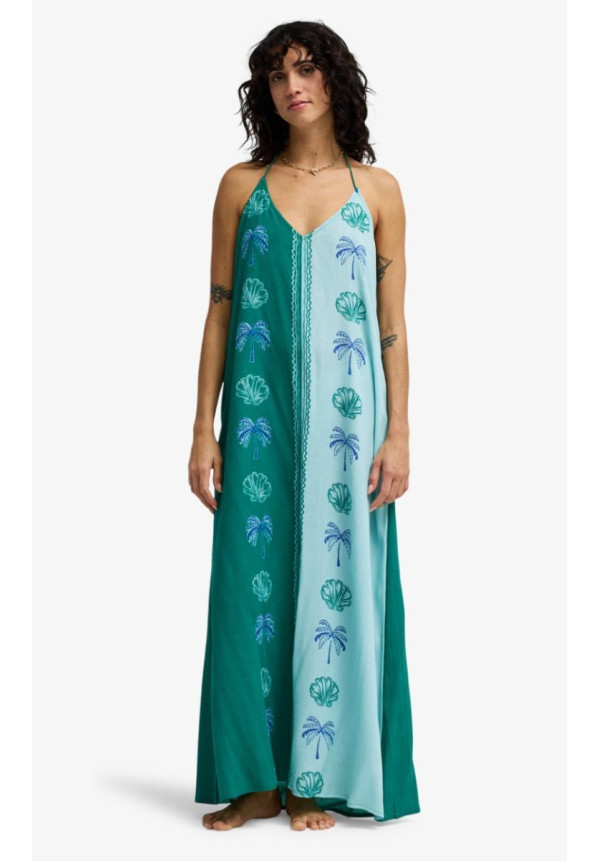 Gypsy Colorblock - Vestido con cuello en V para mujer