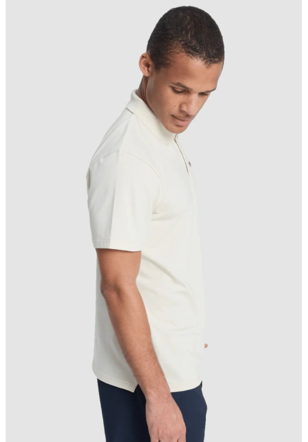 Stretch Polo Shirt in Bone