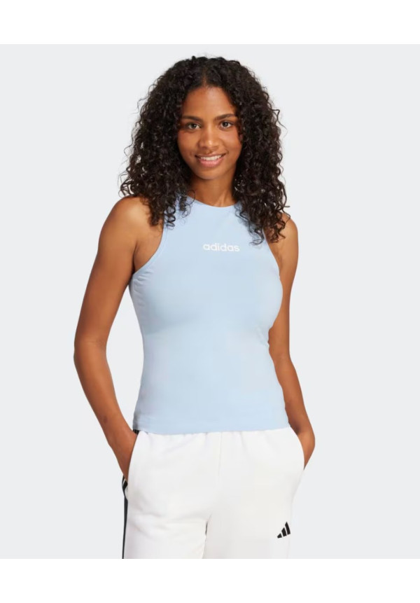 Camiseta de mujer sin mangas Essentials Linear Slim Cotton Adidas