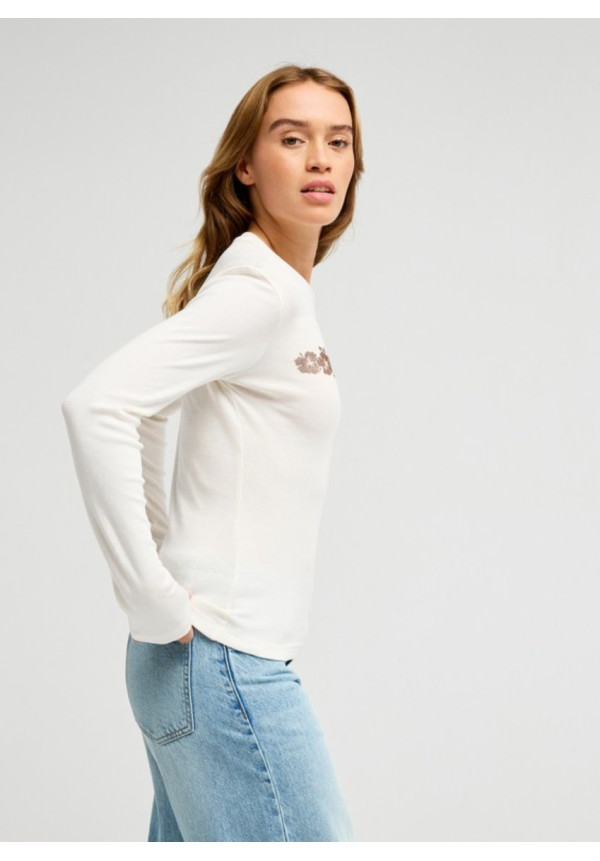 Beach Always Top ajustado de manga larga Blanco Mujer