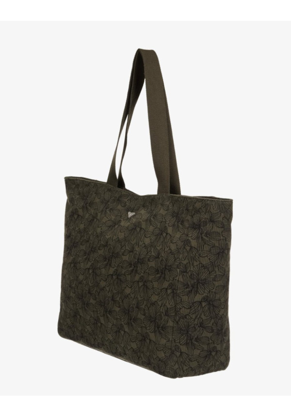 Feeling Vibes Printed Bolsa de playa en pana Verde Mujer