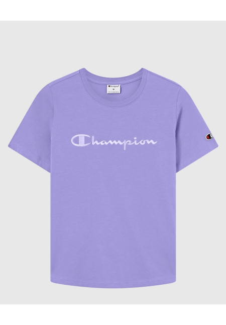 CAMISETA MUJER CON LOGO SCRIPT ICONS LILA  