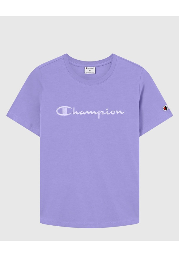 CAMISETA MUJER CON LOGO SCRIPT ICONS LILA  