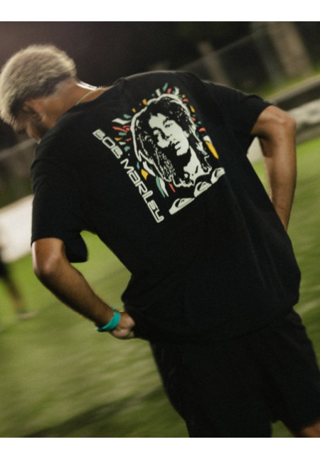Bob Marley Warhead Camiseta de manga corta Negro Hombre