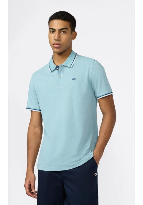 Polo de piqué de algodón para hombre Pastel Blue